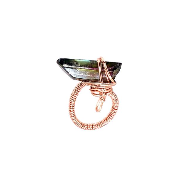 Wrapped Smokey Quartz Ring Laminated Rose Gold Wire
