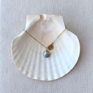 Mother of Pearl & Gold Filled Charm